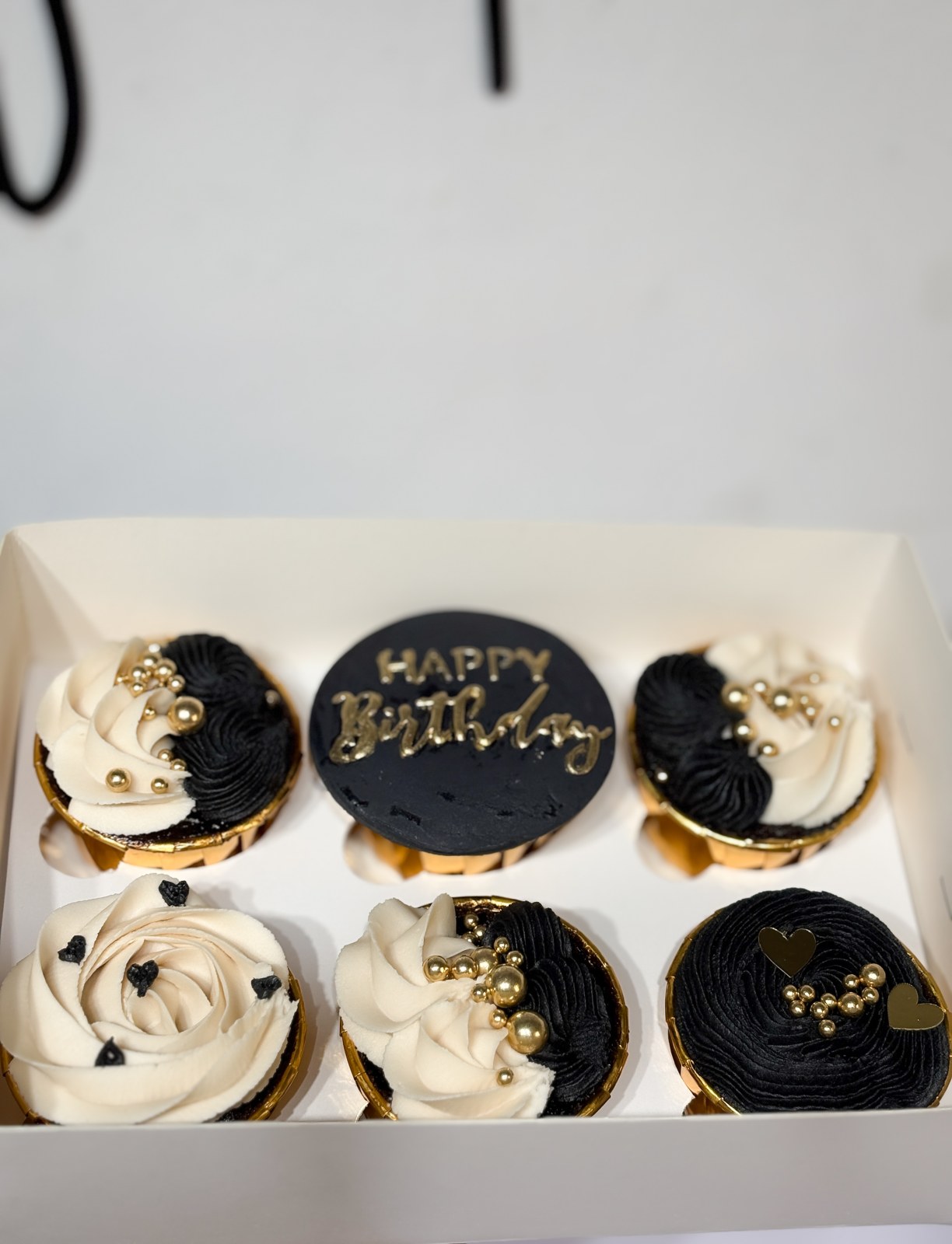 Noir & Gold Cupcake Box