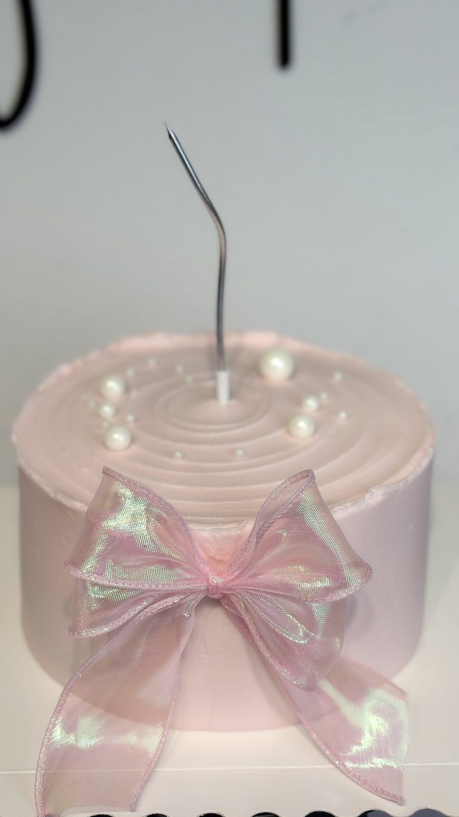 Blush Pearl Ribbon Cake