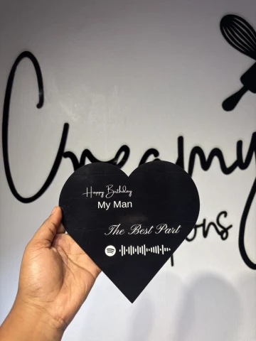 Personalized Heart Music Cake Topper